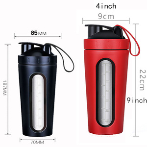 Bottiglia Fitness Sport Shake bottiglia Sport bottiglia di acqua con coperchio BPA FREE plastica in acciaio inox 600ml 400ml palestra minimalista Unisex