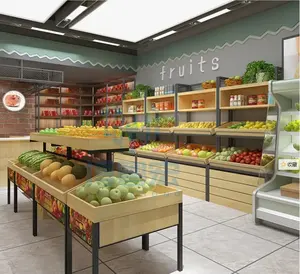 Ülke mağaza perakende ekran fikstürü Euro masa meyve ve sebze için ekran üretmek