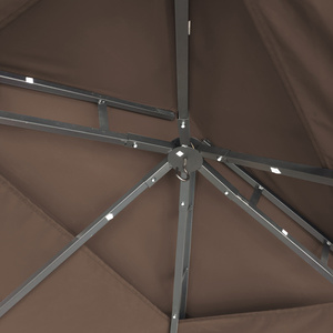 Gazebo de Acero de Dos Niveles para Exteriores Db, 8 x 5 Pies, Color Marrón, con Barra de Gancho, Mostradores y Protección para Parrilla BBQ - Product Image 5