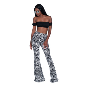 Re Mcgreen Star nuovo arrivo pantaloni Slim stampati da donna a vita alta pantaloni a zampa Casual stile bohémien <span class=keywords><strong>abbigliamento</strong></span> Streetwear - Product Image 6