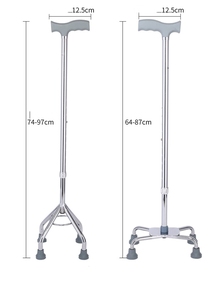 <span class=keywords><strong>Muletas</strong></span> Antideslizantes de Cuatro Patas y Bastón de Apoyo Retráctil Estable para Personas Mayores - Product Image 6