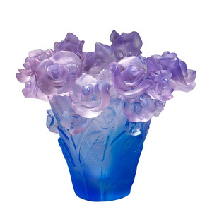 Glass art rose vase home decoration craft living room practical <b>gift</b> handmade ornament - Product Image 1
