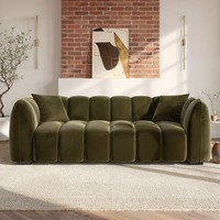 Canapé futon moderne en velours pliable 3 places