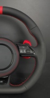 Volant personnalisé en fibre de carbone style Audi RS à fond plat, cuir perforé pour A3/A4/A5/A6/Q3/Q5/Q7/TT/S/RS