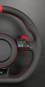 Volant personnalisé en fibre de carbone style <span class=keywords><strong>Audi</strong></span> <span class=keywords><strong>RS</strong></span> à fond plat, cuir perforé pour A3/A4/A5/A6/Q3/Q5/Q7/TT/S/<span class=keywords><strong>RS</strong></span> - Product Image 6