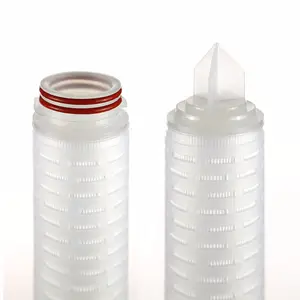 PTFE Membrane Micro-pore Industrial 10 Inches 0.1 Micron Pleated Filter Cartridge For hydrophobicity Wine Filter