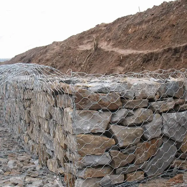 245g-275g/m2 double torsadé gabions 1x1x2 galvanisé gabion panier/gabion matelas