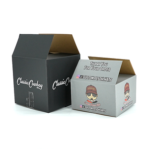 Boîte d'emballage personnalisée de petite taille pour chapeau gris <span class=keywords><strong>noir</strong></span> avec logo pour les idées d'emballage des boutiques en ligne e-commerce, boîte d'expédition durable - Product Image 6