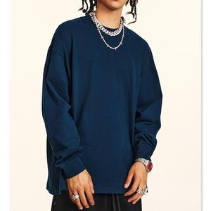 Camiseta básica de manga larga de doble capa con patrón sólido para hombre, camiseta personalizada con estampado gráfico de camuflaje y cuello redondo, camiseta en blanco estilo Hip Hop - Product Image 1
