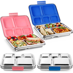 Custom Unique Sandwich Portable Microwave Leak Proof Bento Lunch <b>Box</b> 304 Stainless Steel Lunch <b>Box</b> for Adults Metal Tiffin <b>Box</b> - Product Image 1