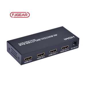 FJGear prezzo di fabbrica Plug and Play nero HDMI Switch & <span class=keywords><strong>Splitter</strong></span> 2 in e 2 out <span class=keywords><strong>Audio</strong></span> Computer <span class=keywords><strong>Video</strong></span> <span class=keywords><strong>Splitter</strong></span> e convertitori - Product Image 2