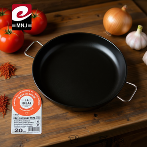 Sartenes para Paella de Hierro Fundido Esmaltado de 20 cm, Duraderas y Elegantes, con Mango de Acero Inoxidable y Revestimiento de Esmalte para Uso en la Cocina - Product Image 3