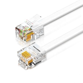CAT3 Flat Telephone Cable RJ11 6p4c Telephone Line Cords Male to Male Straight Cable Telephone Patch Cord