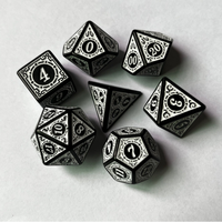 Laku keras warna Retro akrilik RPG massal dadu 7 buah Per Set permainan dadu polihedral DND plastik 12 sisi Set dadu