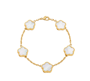 Pulsera de lujo Pulsera de trébol de cuatro hojas de alta calidad Latón con baño de oro de 18 quilates MOP VCV003 - Product Image 2