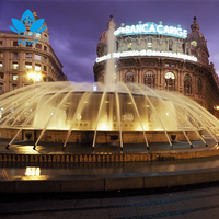 Fontaine musicale dansante extérieure SS304 avec jets d'arc LED dorés programmables, à économie d'énergie, pour projet de place emblématique