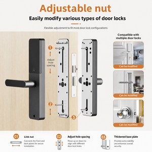 Serrure intelligente à empreintes digitales Tuya en alliage d'aluminium de haute qualité, double application, WiFi, déverrouillage par code/empreinte digitale/carte, Cloud F7 <span class=keywords><strong>Pro</strong></span> - Product Image 3
