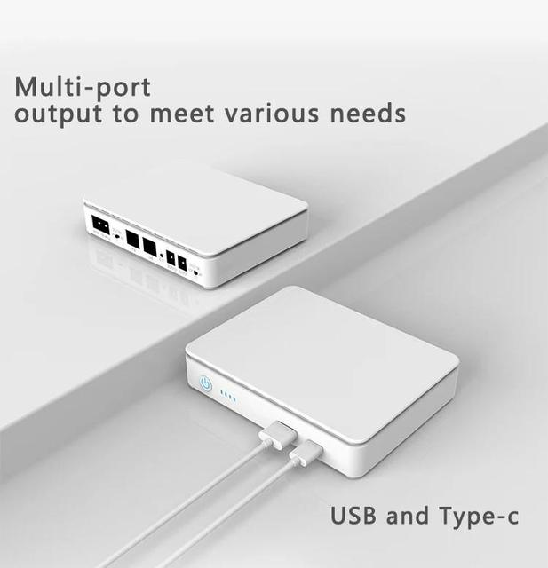 Mini Portable Single Phase Router and Modem UPS with 5V 9V 12V Output 15600mAh Lithium Battery