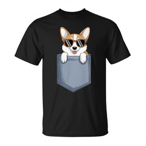 Camiseta Corgi In Pocket Cute Dog Lover, color negro, unisex, talla M para adultos - Product Image 2