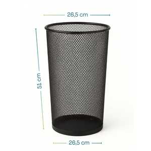 Portaombrelli in rete metallica nera 26,5x26,5x51 cm con bordo rinforzato e base anti-goccia - Product Image 2