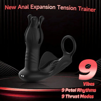 Ferngesteuerte Stoßfunktion Erwachsenenprodukte Anale Spielzeuge Butt Plug mit Ring Vibrierender Prostata-Massager Masturbatoren Sexspielzeug für Männer