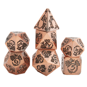 Ensemble <span class=keywords><strong>de</strong></span> dés DND en métal, alliage <span class=keywords><strong>de</strong></span> zinc, dés polyédriques solides avec boîte en métal gratuite pour les <span class=keywords><strong>jeux</strong></span> <span class=keywords><strong>de</strong></span> rôle Dragon et Dungeon D&D - Product Image 1