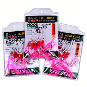 Nouveau lot <span class=keywords><strong>de</strong></span> 5 pièces 1/0 # -5/0 #   Hameçons <span class=keywords><strong>de</strong></span> pêche en acier au carbone avec jupe en silicone rouge lumineux pour la pêche au poisson-chat et à la <span class=keywords><strong>carpe</strong></span> - Product Image 6