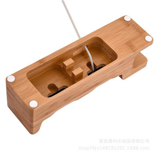 Organizador de escritorio de madera de bambú, soporte para teléfono, reloj, bolígrafo, cargador, soporte para papelería de oficina, rectangular, multiusos - Product Image 4