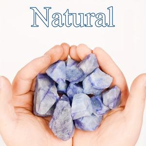 Pierre brute de cristal de quartz bleu naturel en gros, spécimen de minéral brut pour la décoration de la maison, la guérison par le Reiki et les cadeaux - Product Image 2