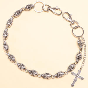 Skull <b>Cross</b> Pendant Pants <b>Chain</b> Tibetan Silver Unisex Fashion Accessory Daily Wear - Product Image 3