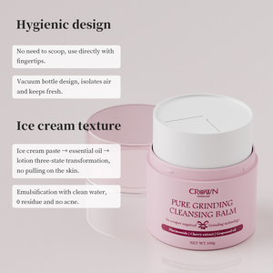 Baume Nettoyant <span class=keywords><strong>Visage</strong></span> Vegan Coréen Sans Grattoir, Rotatif, à l'Huile de Pépins de Vigne <span class=keywords><strong>et</strong></span> Niacinamide de Cerise, <span class=keywords><strong>Démaquillant</strong></span> - Product Image 4