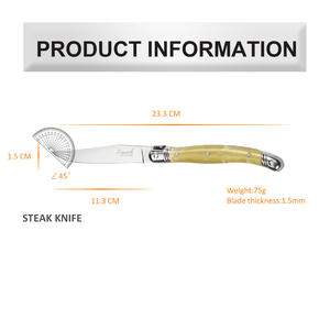 Ensemble <span class=keywords><strong>de</strong></span> 6 couteaux à steak <span class=keywords><strong>de</strong></span> style <span class=keywords><strong>Laguiole</strong></span> en acier inoxydable avec manche en ABS, finition miroir, ambidextre, durable, tranchant, <span class=keywords><strong>couverts</strong></span> <span class=keywords><strong>de</strong></span> <span class=keywords><strong>table</strong></span> - Product Image 6