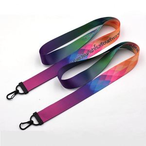 Free Sample No Minimum Order Printed Thermal Transfer Neck Lanyards Logo <b>Custom</b> <b>Keychain</b> Hook Id Card Holder Polyester - Product Image 1