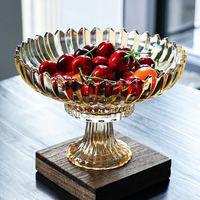 Assiette à fruits en verre Prix d'usine Bar Restaurant Cuisine à domicile Plat de mariage Assiette à fruits en verre à pied haut