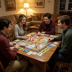 Jeu de société de <span class=keywords><strong>voyage</strong></span> ferroviaire : Billets de <span class=keywords><strong>train</strong></span> autour du monde – Jeu éducatif de géographie pour la famille, les parents, les enfants et les couples – Amusez-vous à jouer - Product Image 1