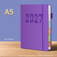 Agenda en cuir cousu A5 de qualité supérieure, vente en gros, logo personnalisé, couverture rigide, intercalaires de couleur, carnet de planification quotidienne