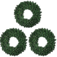Linjie Blumenkranz 40cm, dicht, schlicht, aus Kunststoff, im amerikanischen Stil, Weihnachtskranz zum Aufhängen an der Tür, 50/60cm grüner Rankenring zum Selbermachen