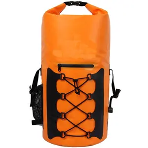 1000D聚氯乙烯内泡沫PEVA衬里20L橙色反光印花干式冷却器背包