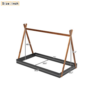 Structure de lit bébé en bois pour chambre d'enfant, design moderne, structure réglable - Product Image 2