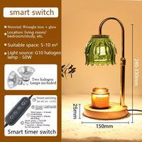 Chauffe-bougie électrique avec minuterie, fonction aromathérapie, hauteur de lumière réglable, lumière nocturne à intensité variable, design luxueux