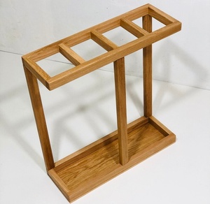 <span class=keywords><strong>Porte</strong></span>-parapluies en <span class=keywords><strong>bois</strong></span> ajouré pour entrée, style ferme, avec panier de rangement - Product Image 2