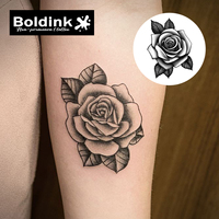 Tatouage au jus de Jagua Boldink personnalisé, réaliste, élégant, motif rose, résistant à l'eau, longue durée (2 semaines)