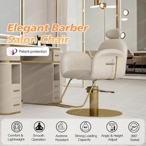 Madam Center Barber Shop Salón de belleza Silla de estilo Bomba hidráulica profesional Rotación de 360 grados Reclinable Altura ajustable - Product Image 2
