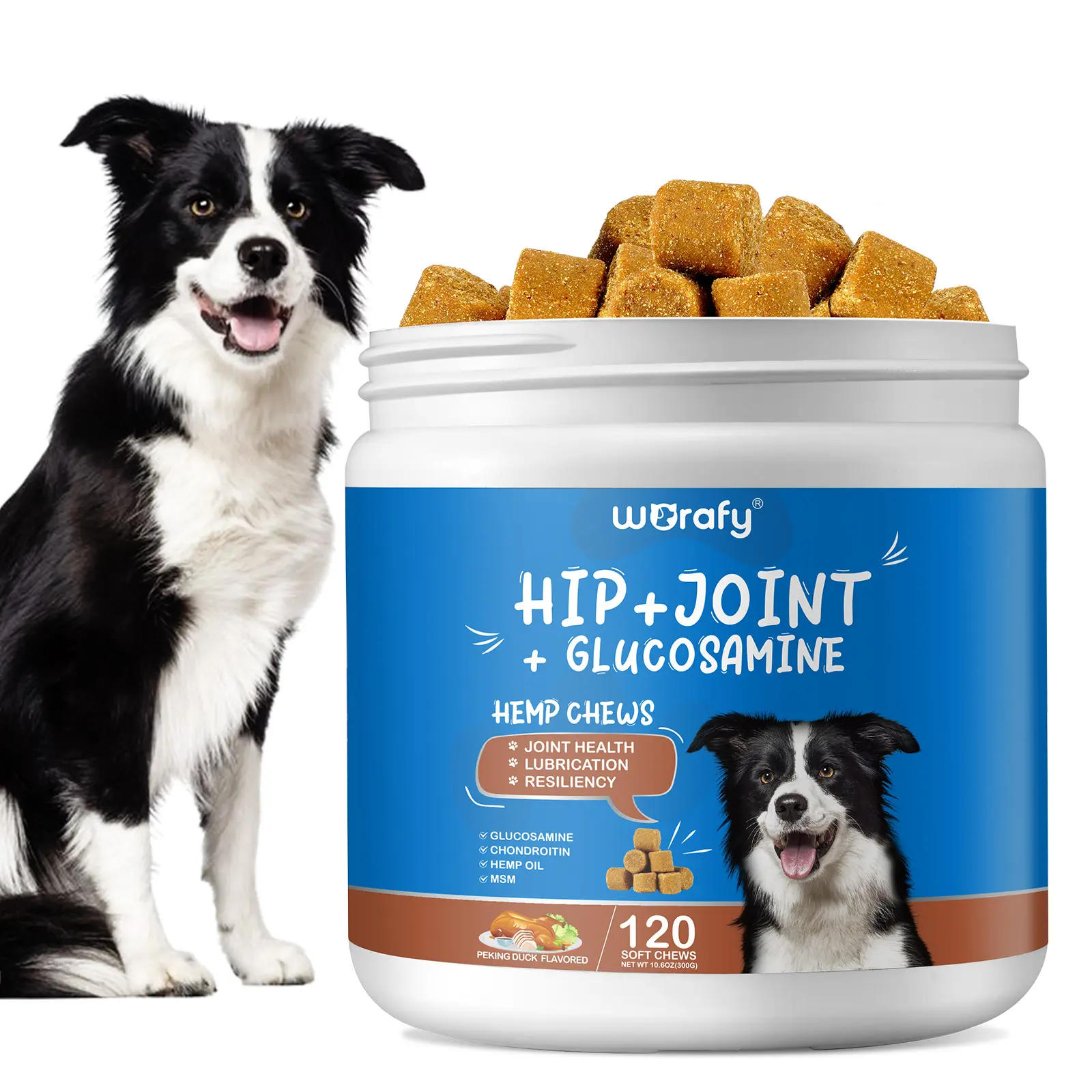Worafy nhãn hiệu riêng Pet chăm sóc sức khỏe Glucosamine Pet gai bổ sung, hip doanh hỗ trợ Dog Chondroitin mềm nhai