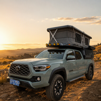 Camper pour camion tout-terrain avec toit relevable, coque rigide, pour expéditions en 4x4