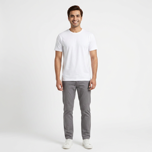 เสื้อยืดสีขาวคุณภาพสูงสำหรับผู้ชาย ผลิตเพื่อการส่งออก - Product Image 1