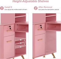 Table de manucure en forme de L avec tiroirs et étagères pour le rangement, bureau d'angle pour salon de beauté, station de maquillage