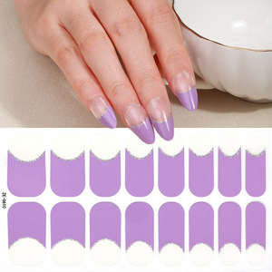 Autocollants pour ongles <span class=keywords><strong>français</strong></span> tendance, imperméables, couleur unie, paillettes, <span class=keywords><strong>film</strong></span> 3D, autocollants pour nail art, vente en gros - Product Image 2