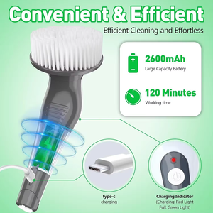 Logo personnalisé Cuisine Brosse <span class=keywords><strong>De</strong></span> Nettoyage Maison Salle <span class=keywords><strong>De</strong></span> Bains Outil <span class=keywords><strong>De</strong></span> Nettoyage Extension Poignée Brosse Électrique <span class=keywords><strong>pour</strong></span> Salle <span class=keywords><strong>De</strong></span> Bains nettoie - Product Image 5