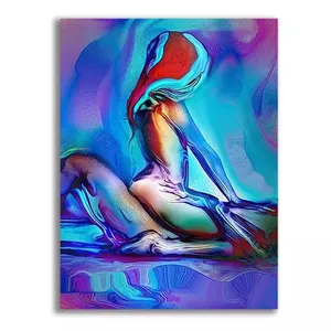 Lienzo impresión personalizada 5D explosión azul Sexy desnudo hombre mujer abrazo diamante pintura para decoración de dormitorio